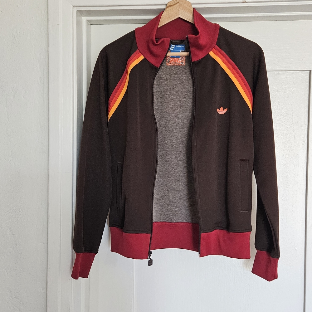 Adidas Originals Track Jacket Women’s Medium Brown Orange Gold Retro 2000s Y2K